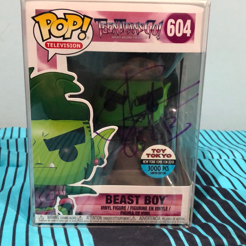 Signed beast boy pop up figure
